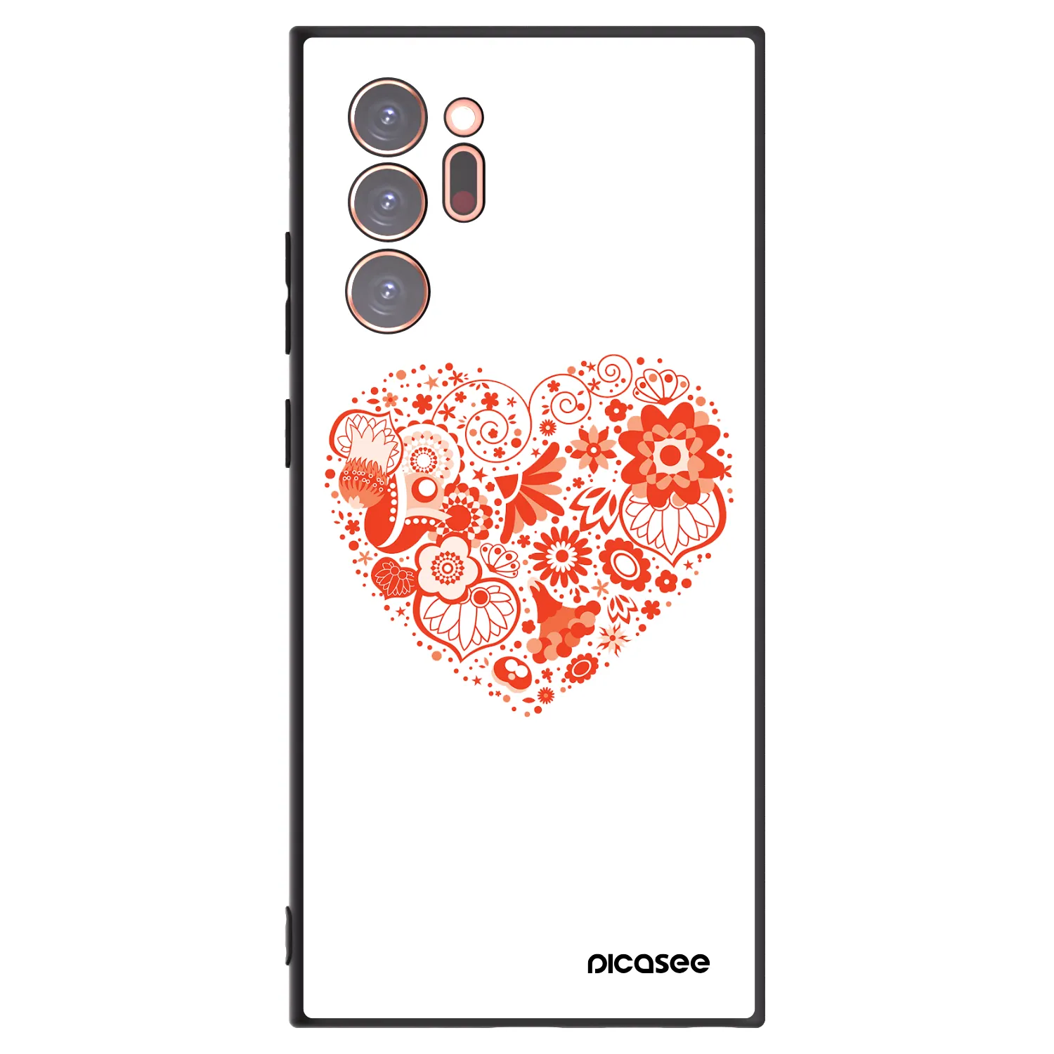 Picasee Samsung Galaxy Note 20 Ultra Hülle - Schwarzes Silikon - Großes Herz