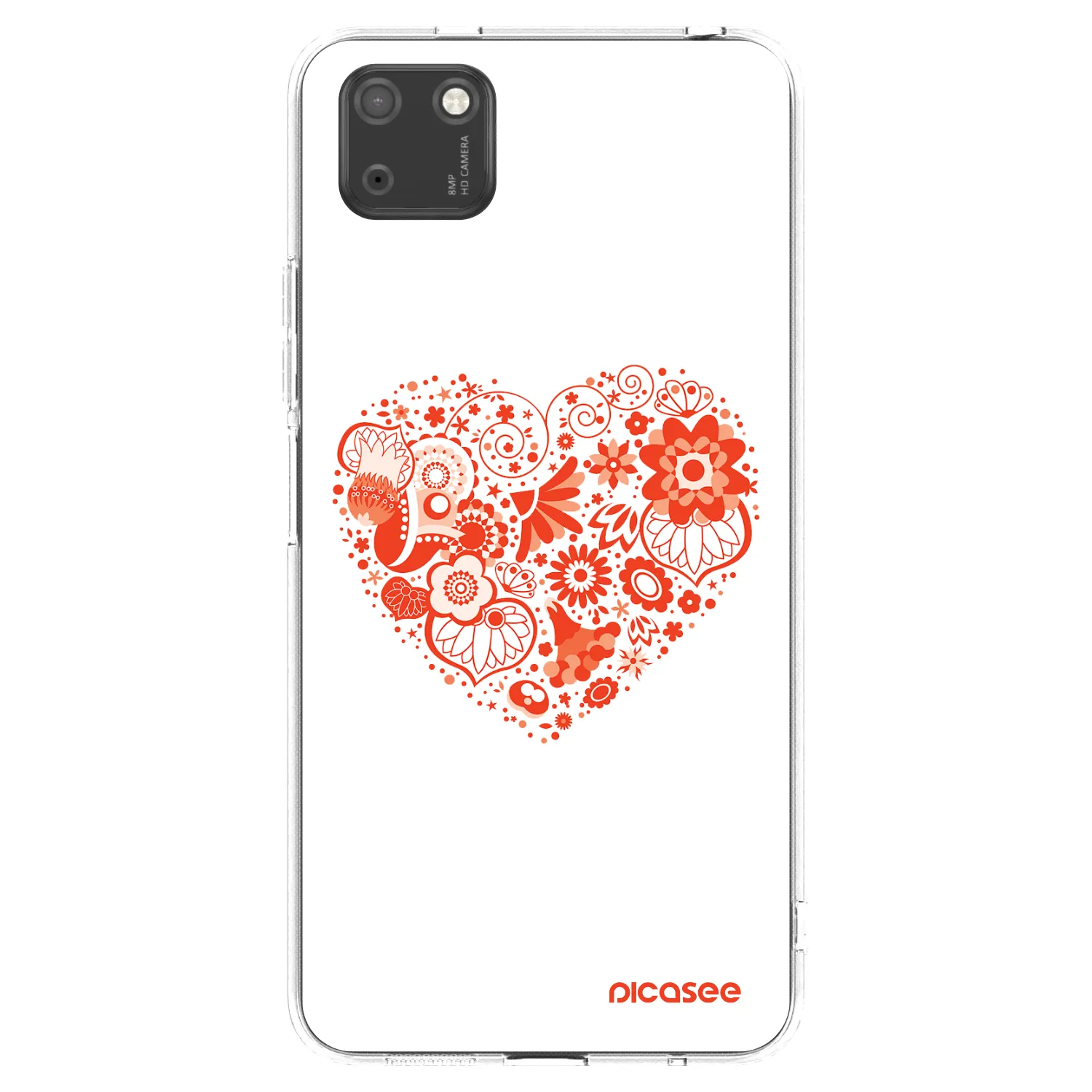 Picasee Huawei Y5P Hülle - Transparentes Silikon - Großes Herz