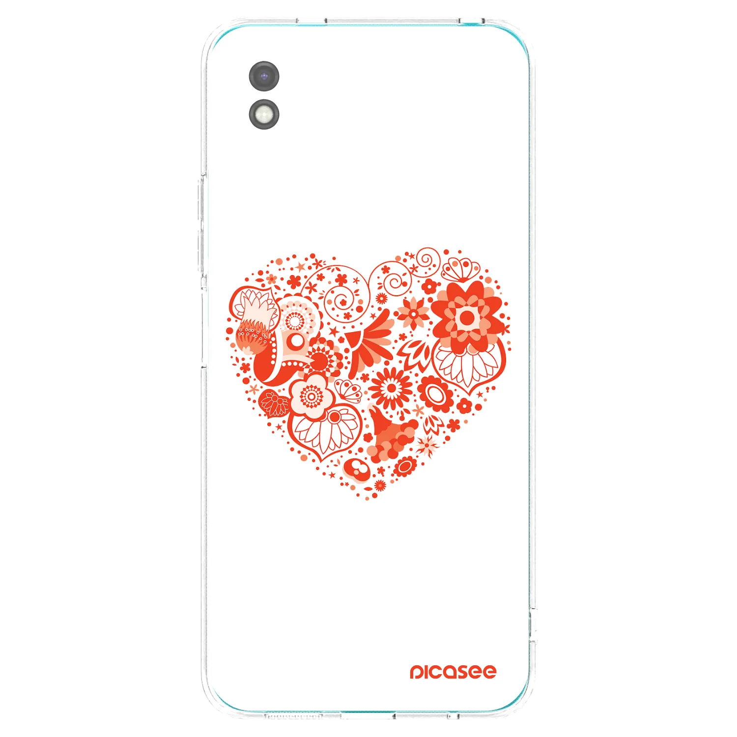 Picasee Xiaomi Redmi 9A Hülle - Schwarzes Silikon - Großes Herz