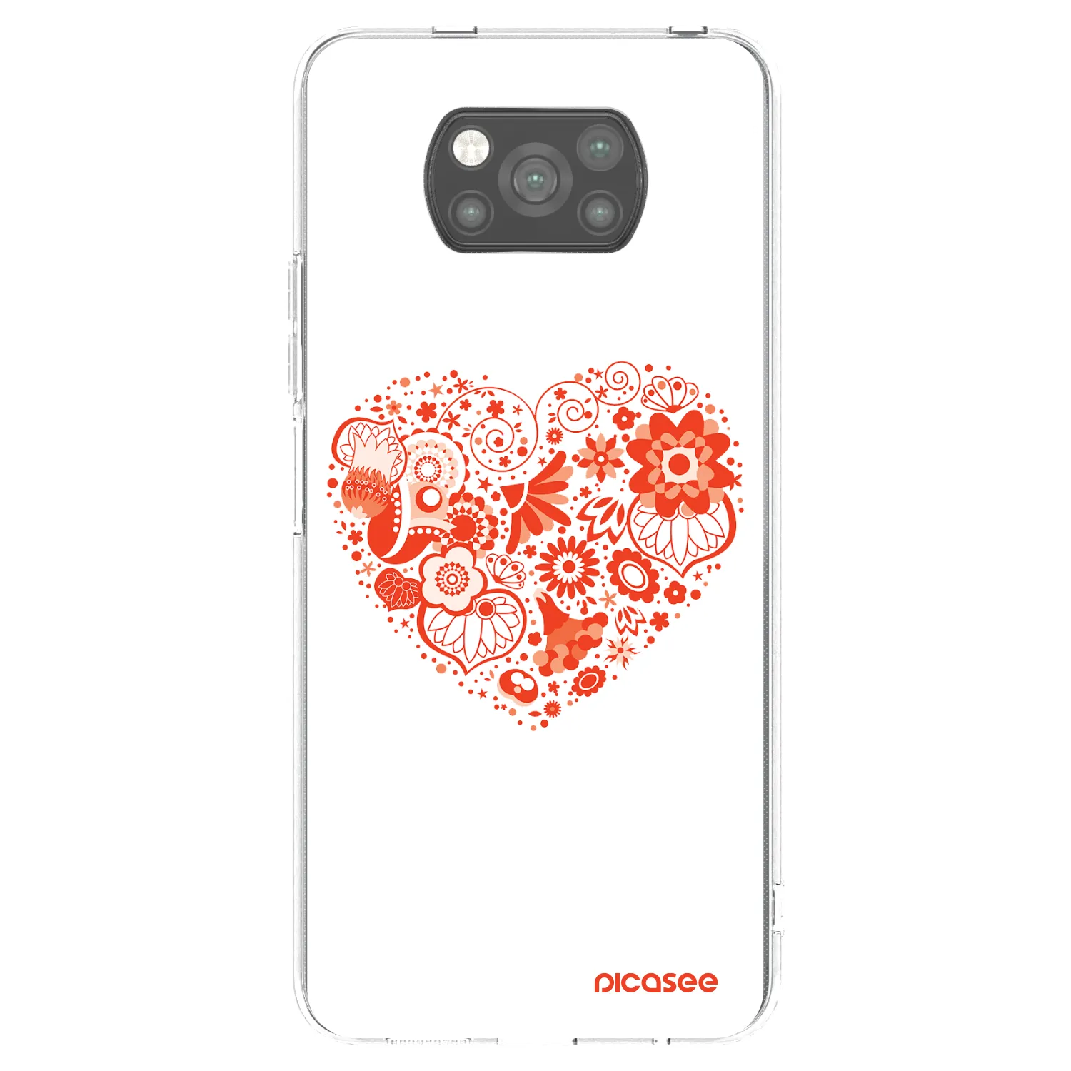 Picasee Xiaomi Poco X3 Hülle - Schwarzes Silikon - Großes Herz