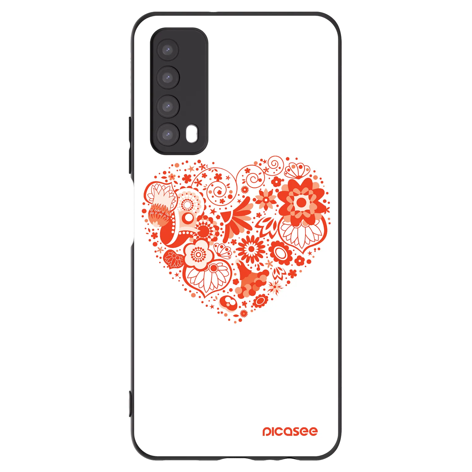 Picasee Huawei P Smart 2021 Hülle - Schwarzes Silikon - Großes Herz