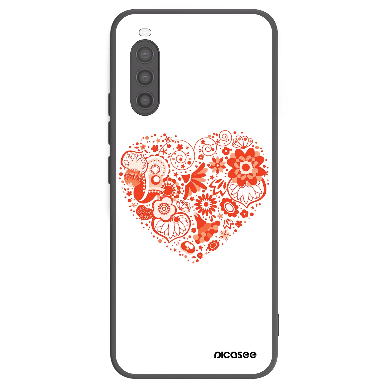 Picasee Sony Xperia 10 II Hülle - Schwarzes Silikon - Großes Herz