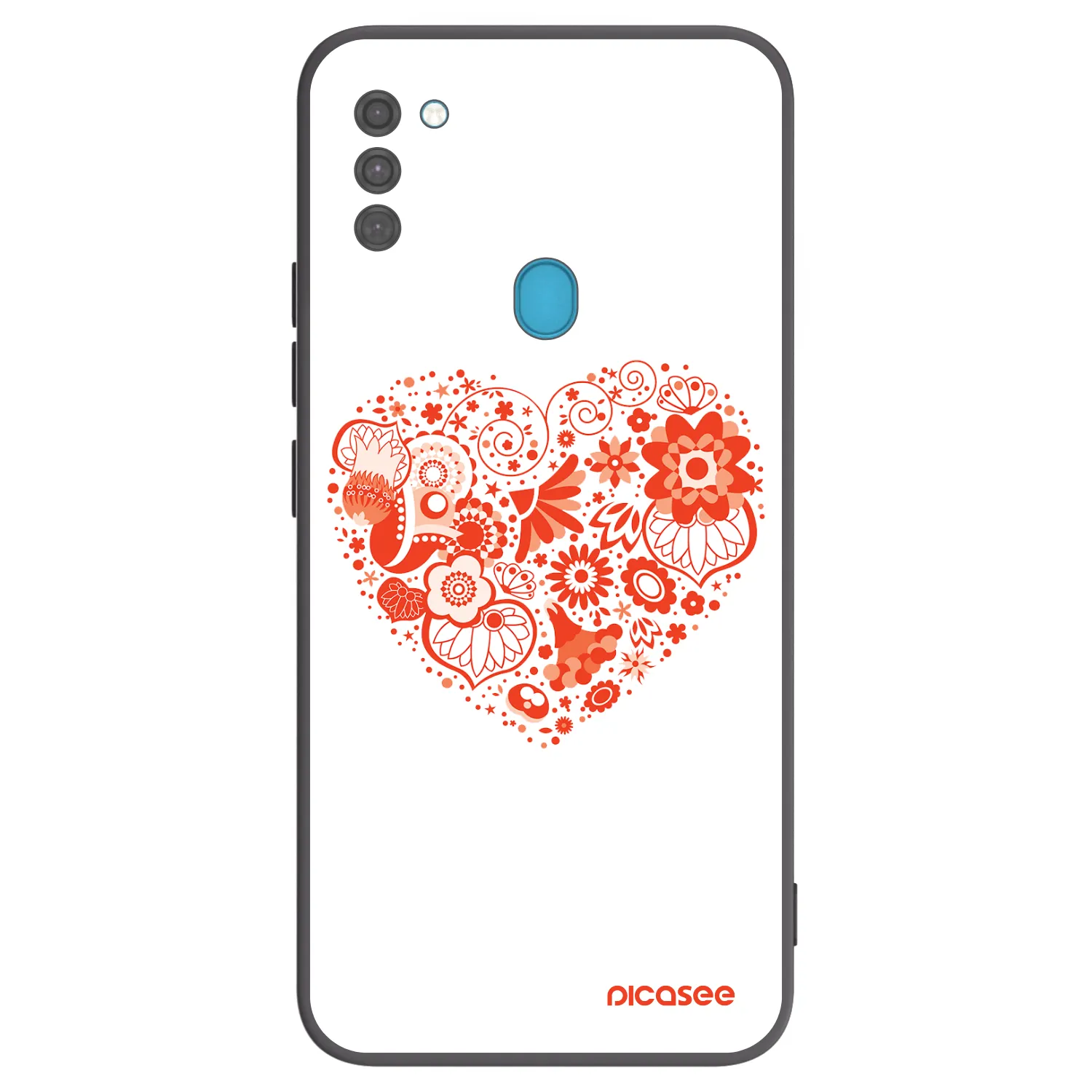 Picasee Samsung Galaxy M11 Hülle - Schwarzes Silikon - Großes Herz
