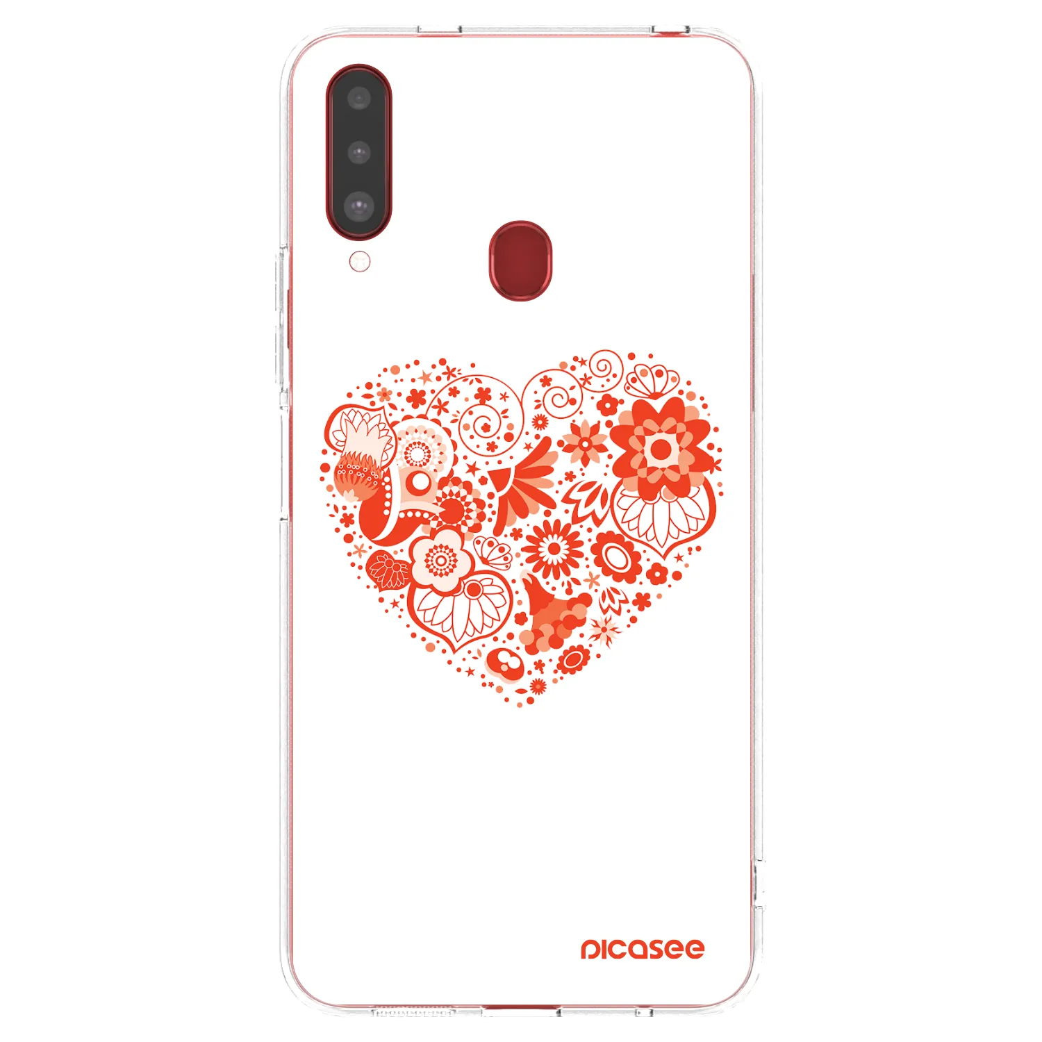 Picasee Samsung Galaxy A20s Hülle - Transparentes Silikon - Großes Herz