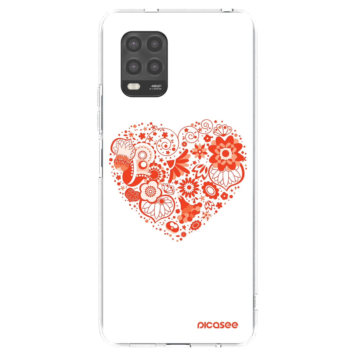 Picasee Xiaomi Mi 10 Lite Hülle - Transparentes Silikon - Großes Herz