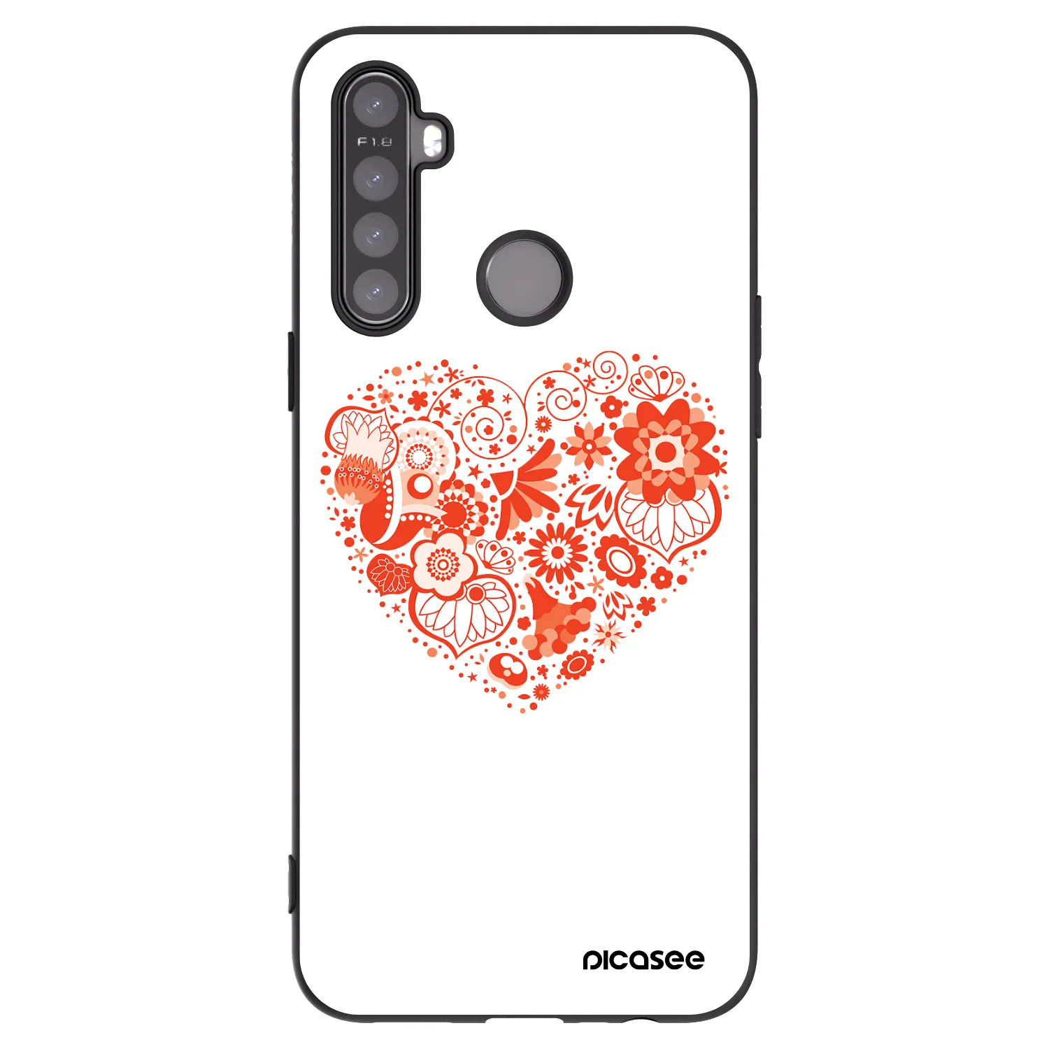 Picasee Realme 6i Hülle - Schwarzes Silikon - Großes Herz