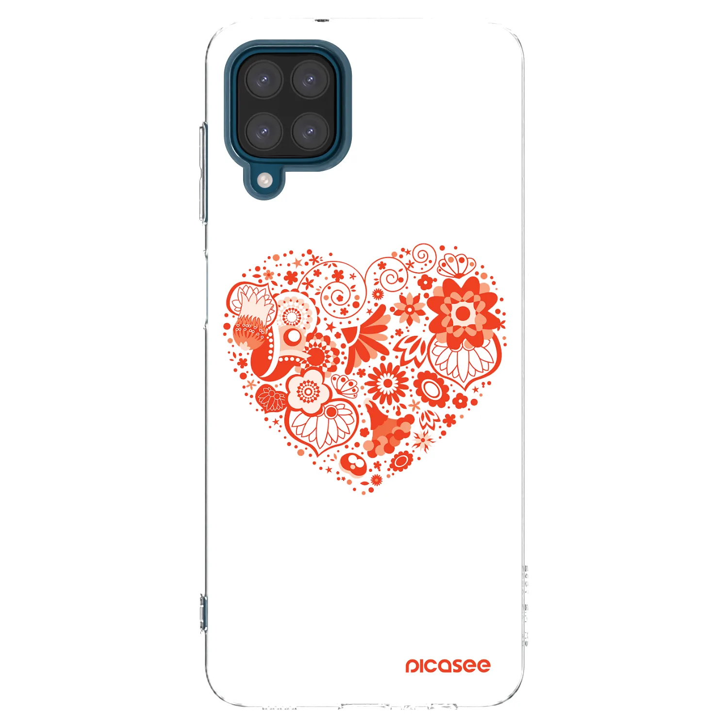 Picasee Samsung Galaxy A12 A125F Hülle - Transparentes Silikon - Großes Herz