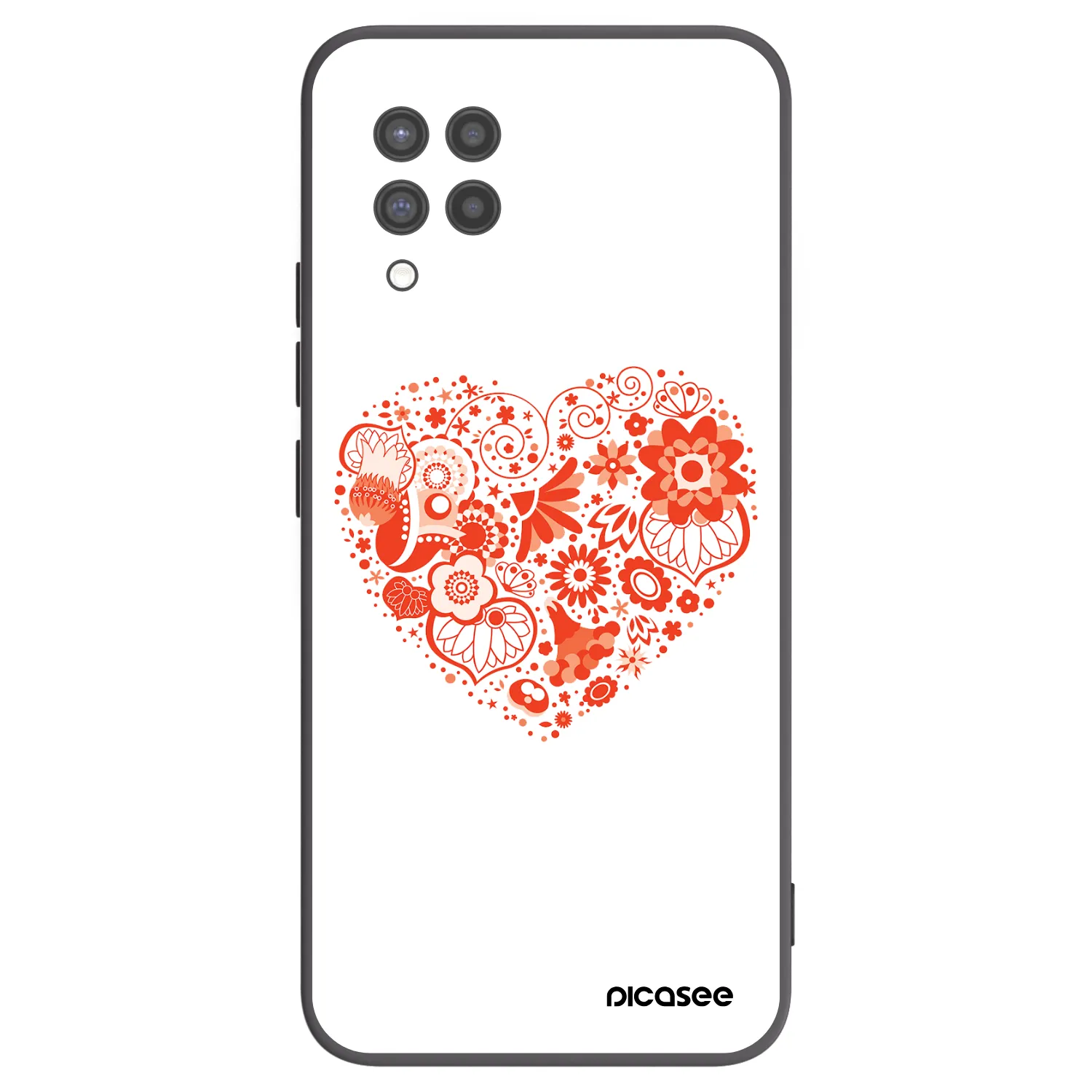 Picasee Samsung Galaxy A42 A426B Hülle - Schwarzes Silikon - Großes Herz