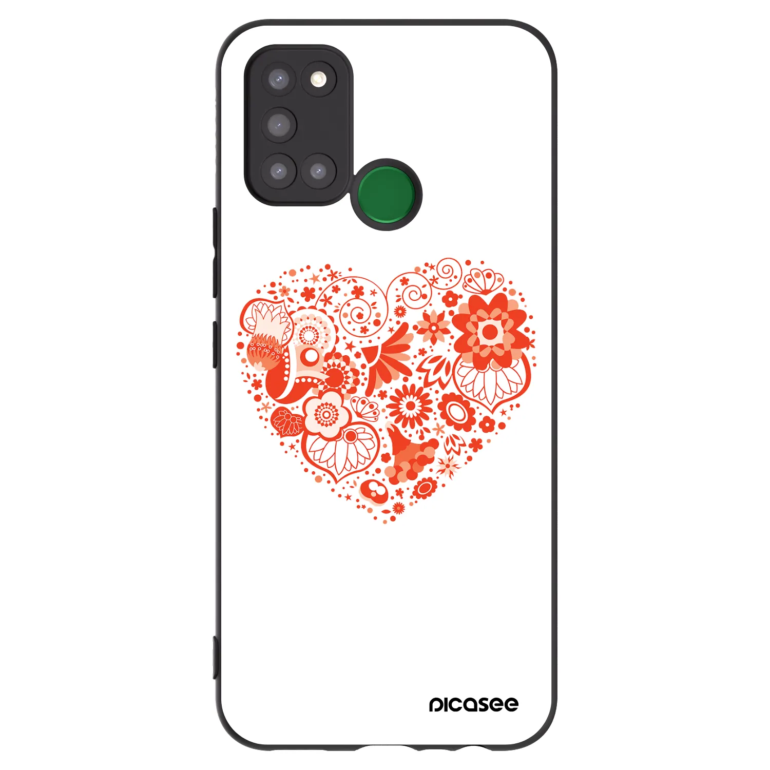 Picasee Realme 7i Hülle - Schwarzes Silikon - Großes Herz