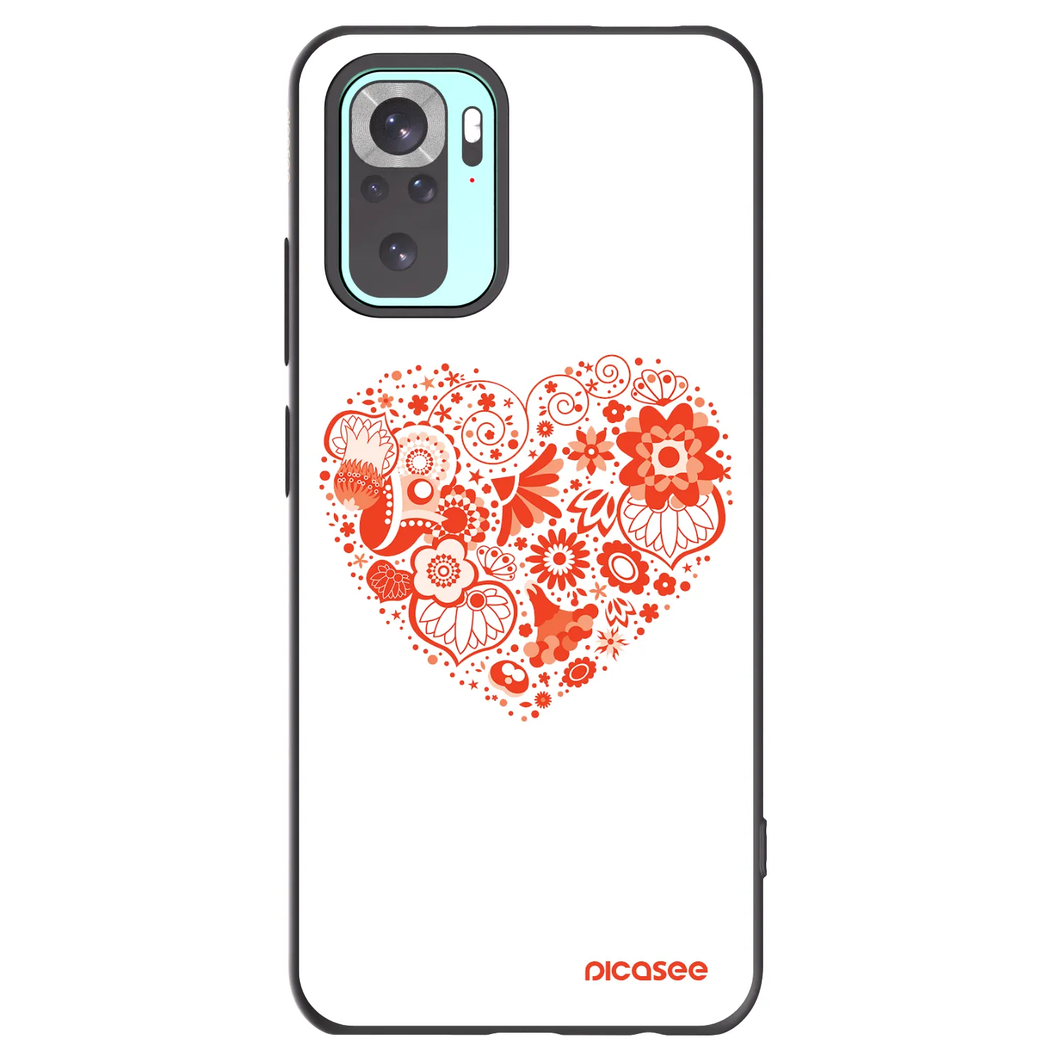 Picasee Xiaomi Redmi Note 10 Pro Hülle - Schwarzes Silikon - Großes Herz