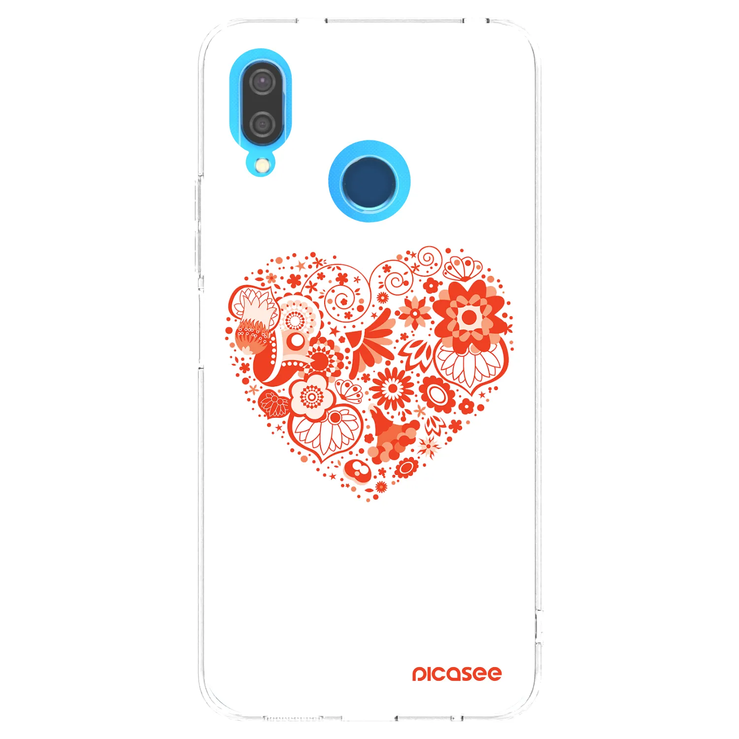 Picasee Huawei P20 Lite Hülle - Transparentes Silikon - Großes Herz