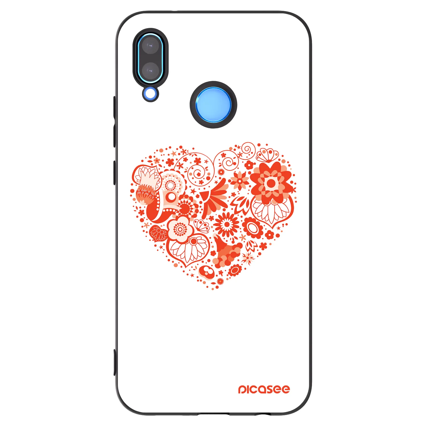 Picasee Huawei P20 Lite Hülle - Schwarzes Silikon - Großes Herz