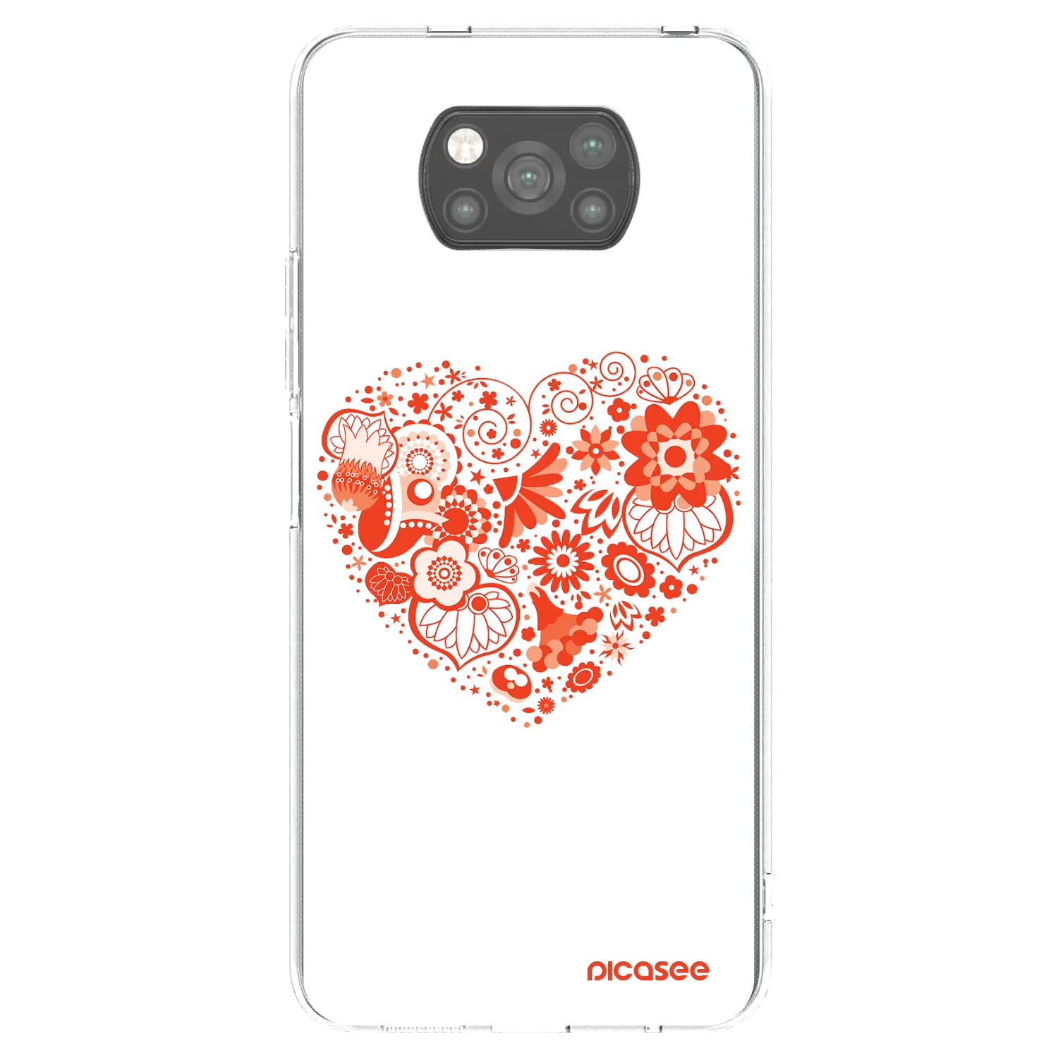 Picasee Xiaomi Poco X3 Pro Hülle - Schwarzes Silikon - Großes Herz