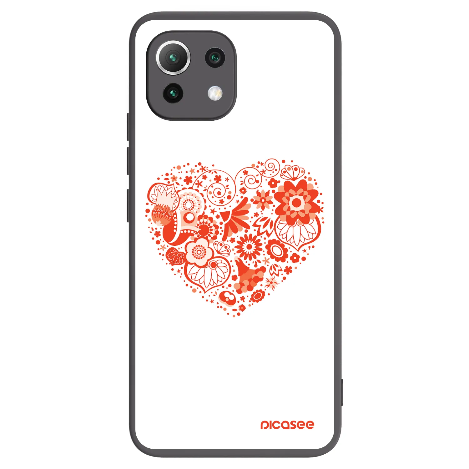 Picasee Xiaomi Mi 11 Lite Hülle - Schwarzes Silikon - Großes Herz