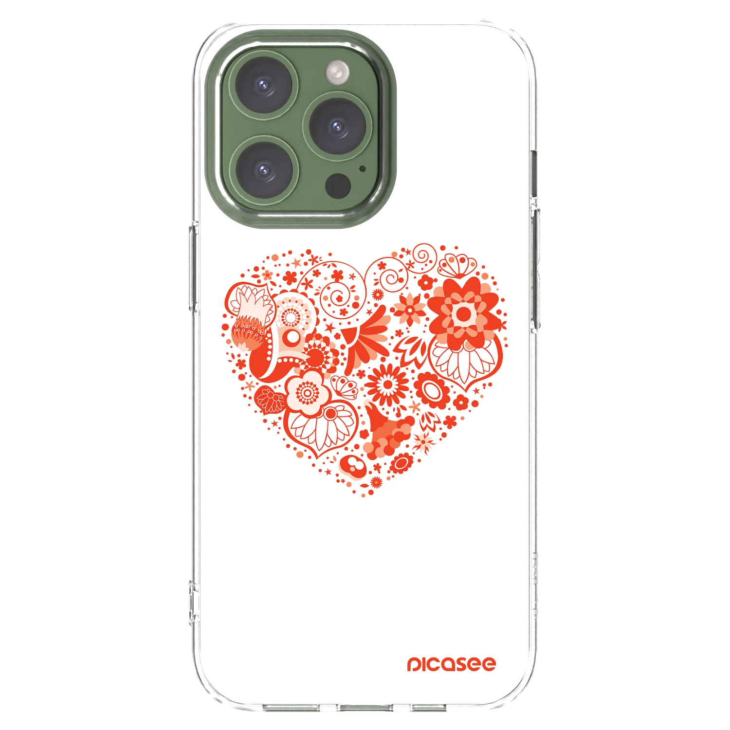 Picasee Apple iPhone 13 Pro Hülle - Transparentes Silikon - Großes Herz