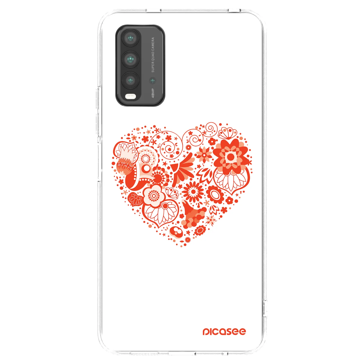 Picasee Xiaomi Redmi 9T Hülle - Transparentes Silikon - Großes Herz