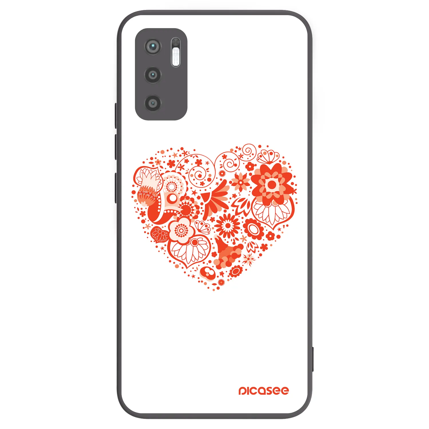 Picasee Xiaomi Redmi Note 10 5G Hülle - Schwarzes Silikon - Großes Herz