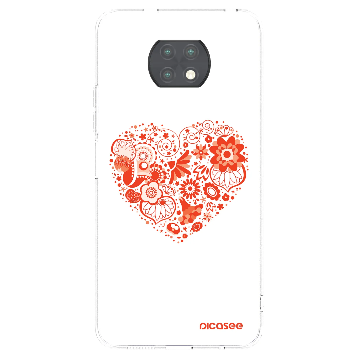 Picasee Xiaomi Redmi Note 9T Hülle - Transparentes Silikon - Großes Herz