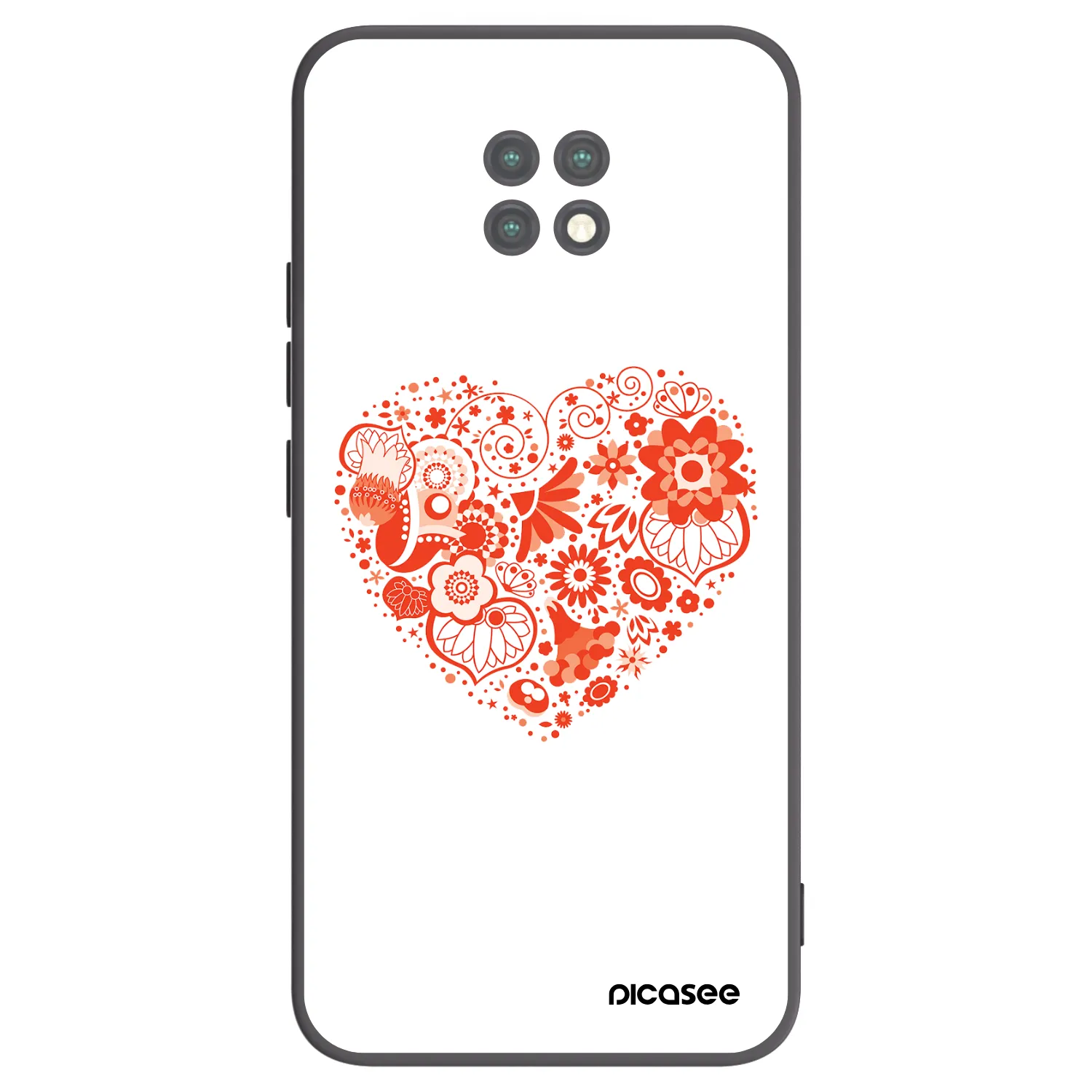 Picasee Xiaomi Redmi Note 9T Hülle - Schwarzes Silikon - Großes Herz
