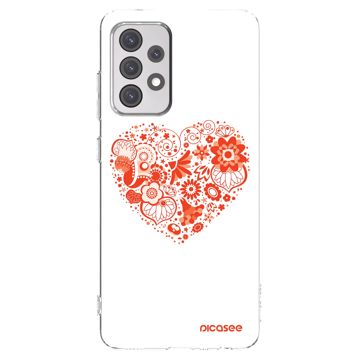 Picasee Samsung Galaxy A52s 5G A528B Hülle - Transparentes Silikon - Großes Herz