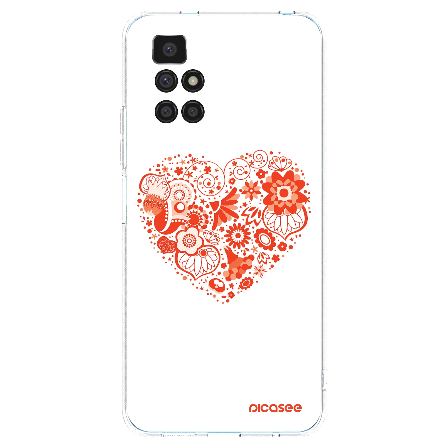 Picasee Xiaomi Redmi 10 Hülle - Transparentes Silikon - Großes Herz