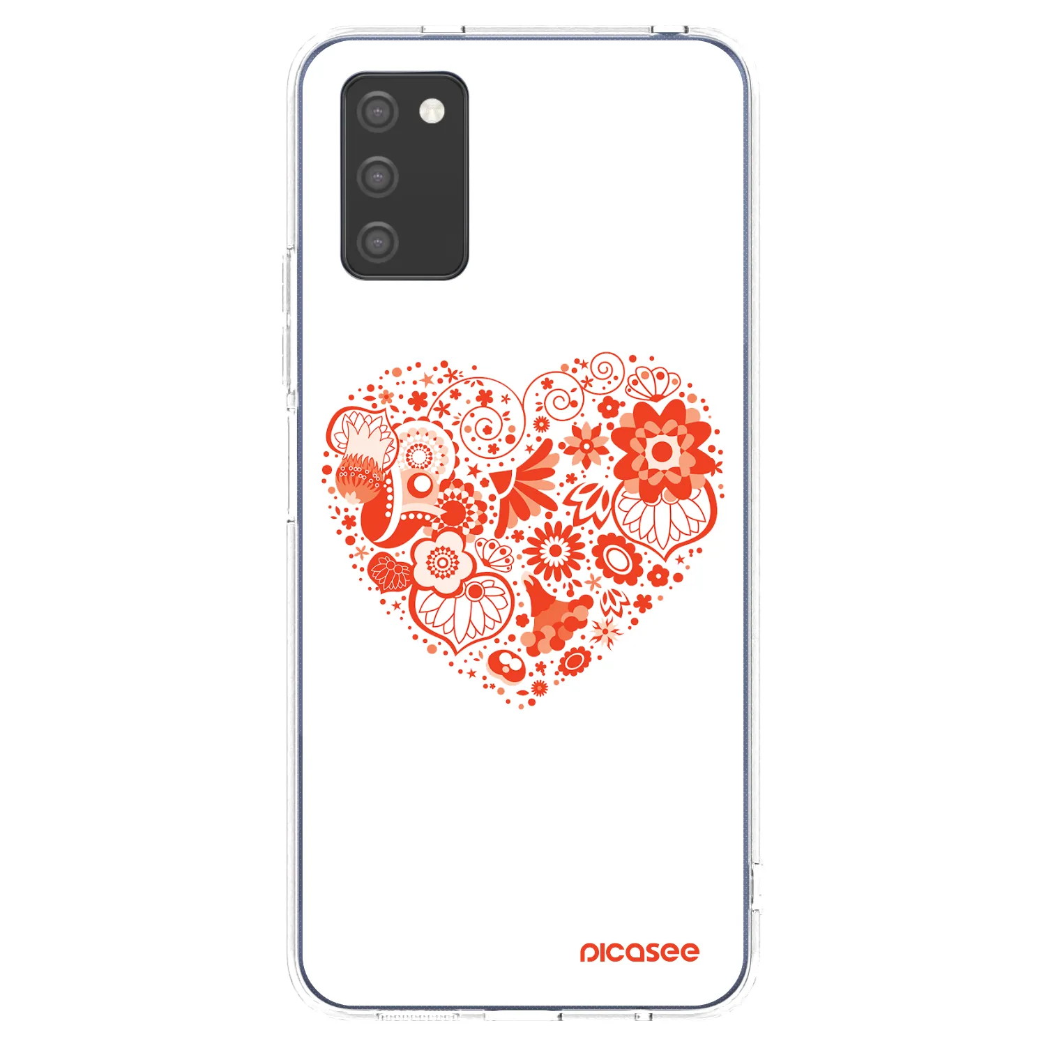 Picasee Samsung Galaxy A03s A037G Hülle - Transparentes Silikon - Großes Herz