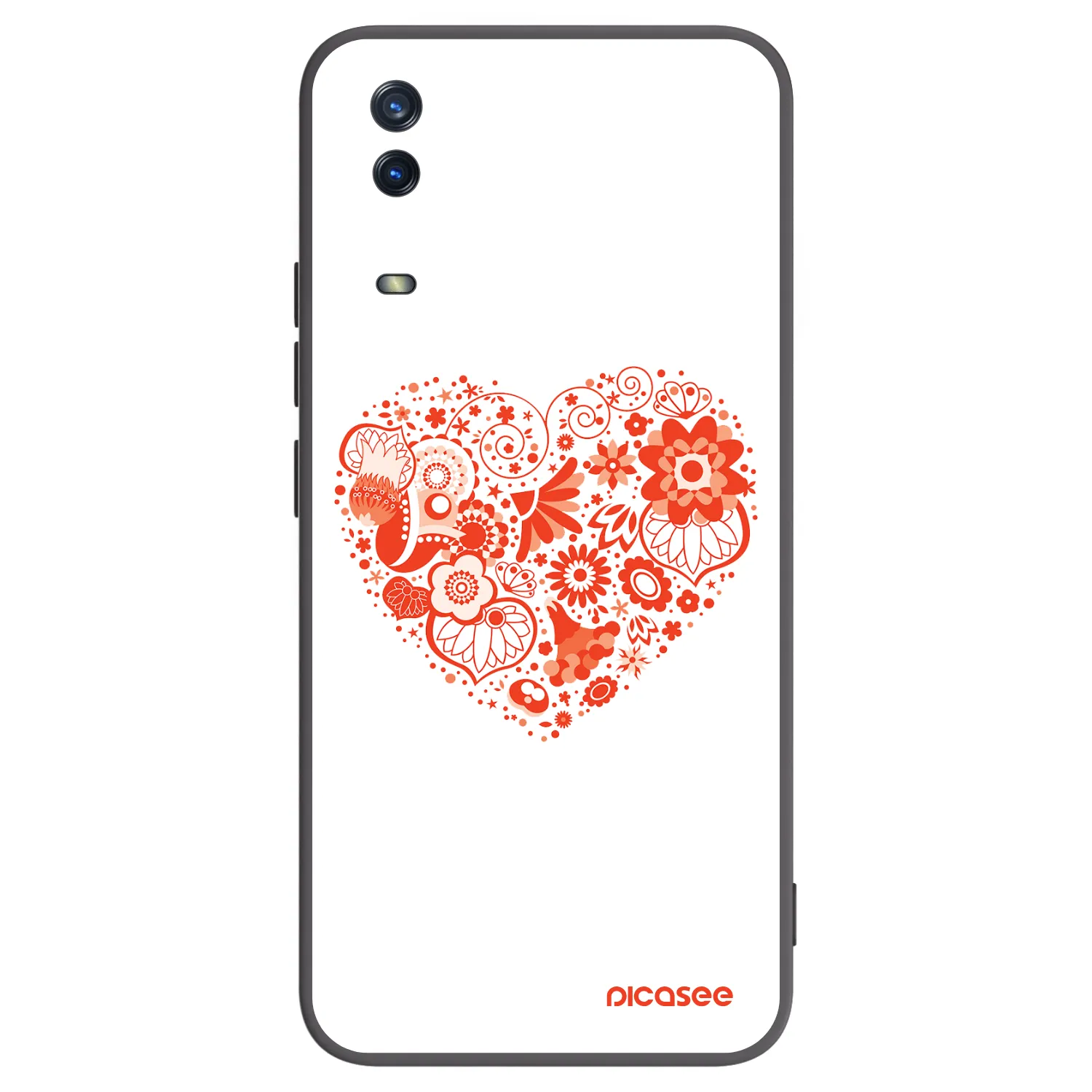 Picasee Vivo Y11s Hülle - Schwarzes Silikon - Großes Herz