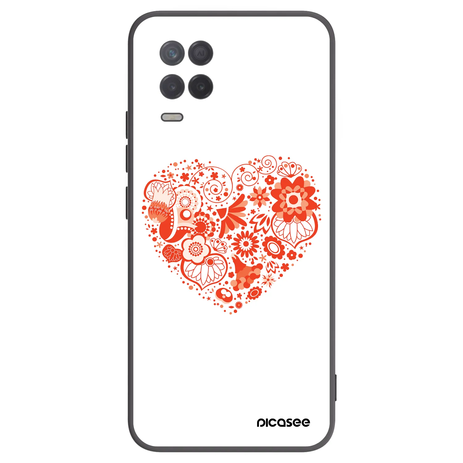 Picasee Realme 8 5G Hülle - Schwarzes Silikon - Großes Herz