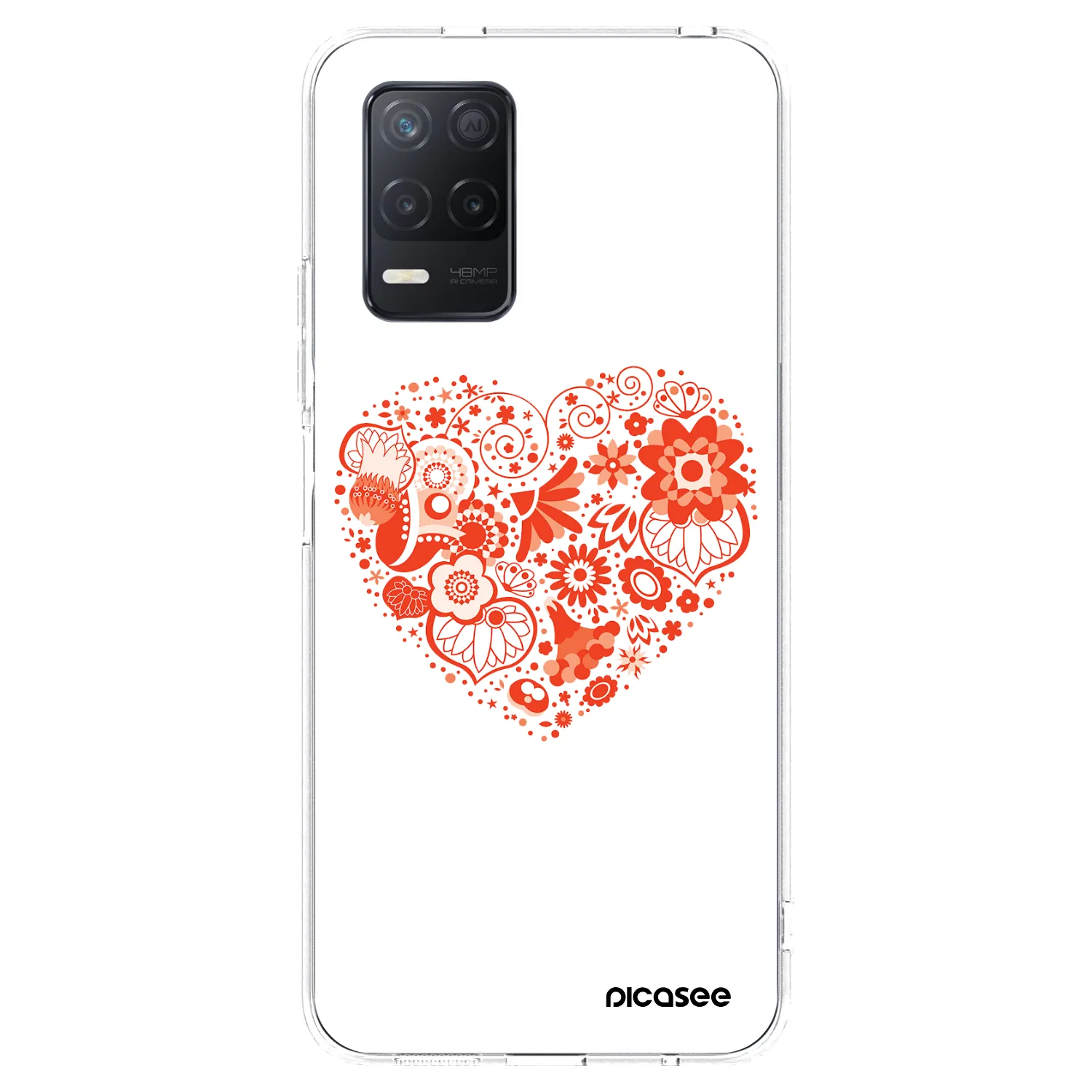 Picasee Realme 8 5G Hülle - Transparentes Silikon - Großes Herz