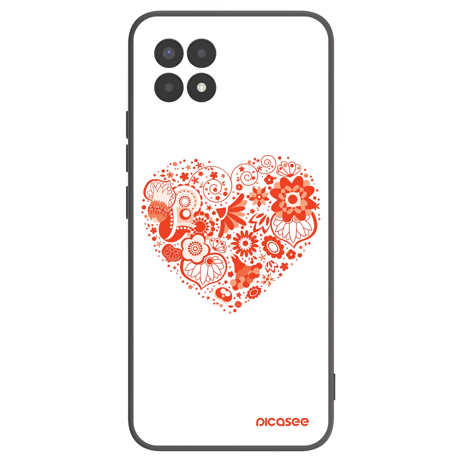 Picasee Realme 8i Hülle - Schwarzes Silikon - Großes Herz