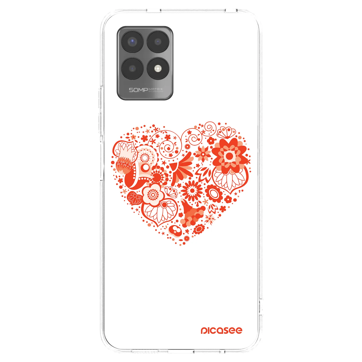 Picasee Realme 8i Hülle - Transparentes Silikon - Großes Herz