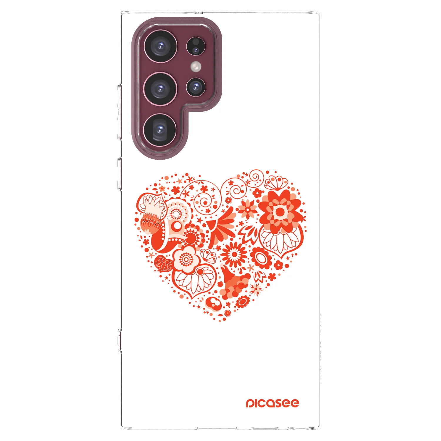 Picasee Samsung Galaxy S22 Ultra 5G Hülle - Transparentes Silikon - Großes Herz