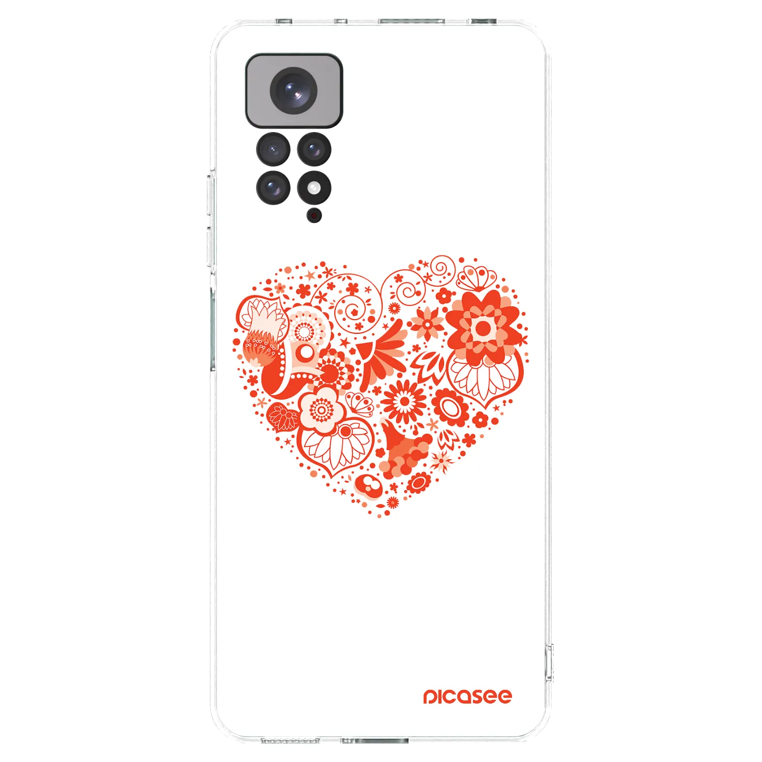 Picasee Xiaomi Redmi Note 11 Hülle - Transparentes Silikon - Großes Herz