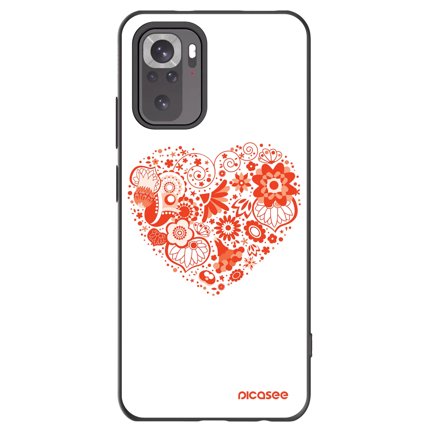 Picasee Xiaomi Redmi Note 11S 4G Hülle - Schwarzes Silikon - Großes Herz