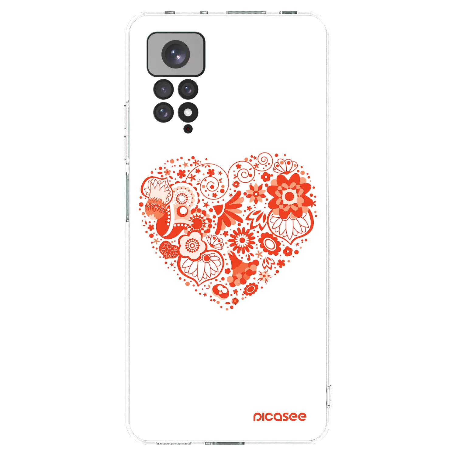 Picasee Xiaomi Redmi Note 11S 4G Hülle - Transparentes Silikon - Großes Herz