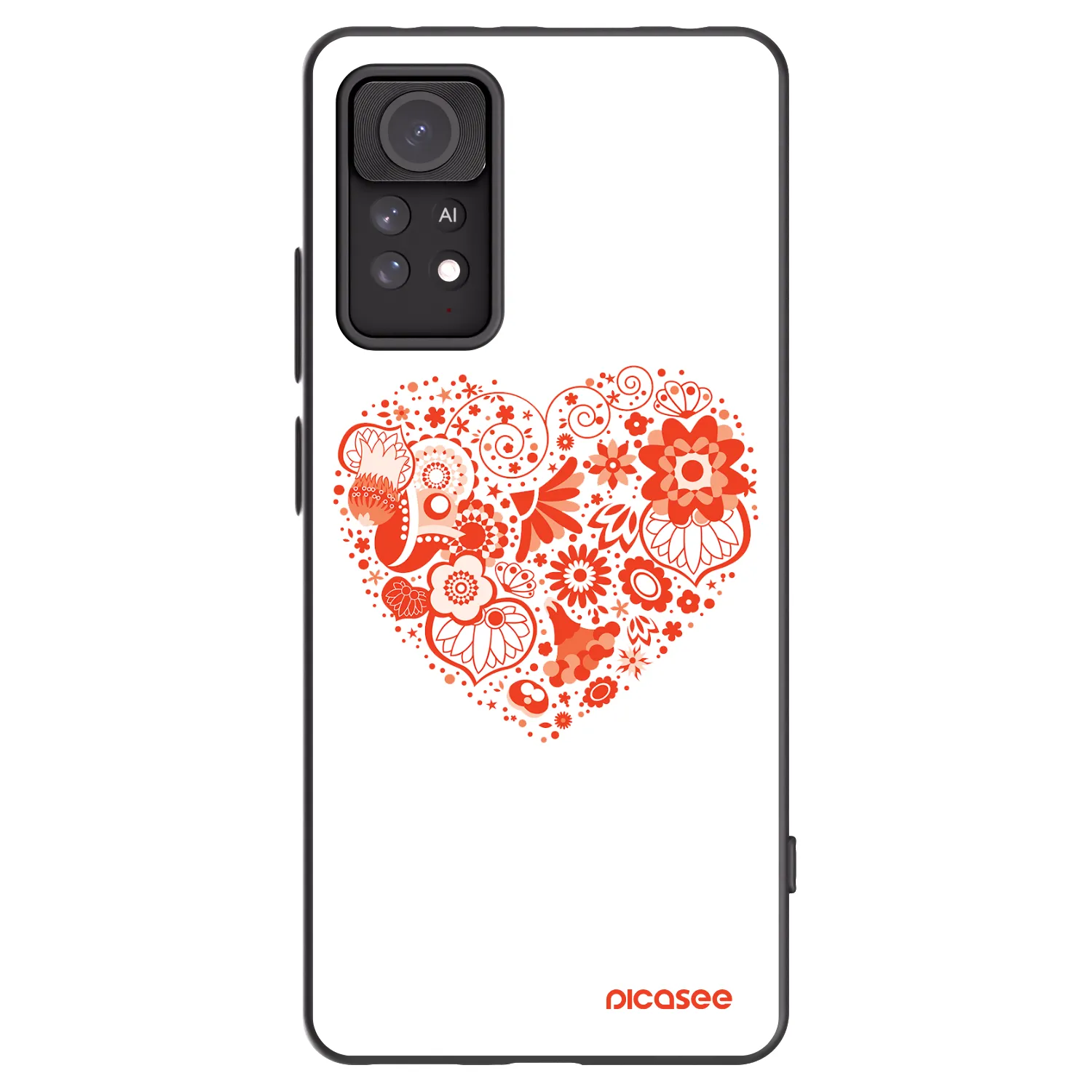 Picasee Xiaomi Redmi Note 11 Pro Hülle - Schwarzes Silikon - Großes Herz