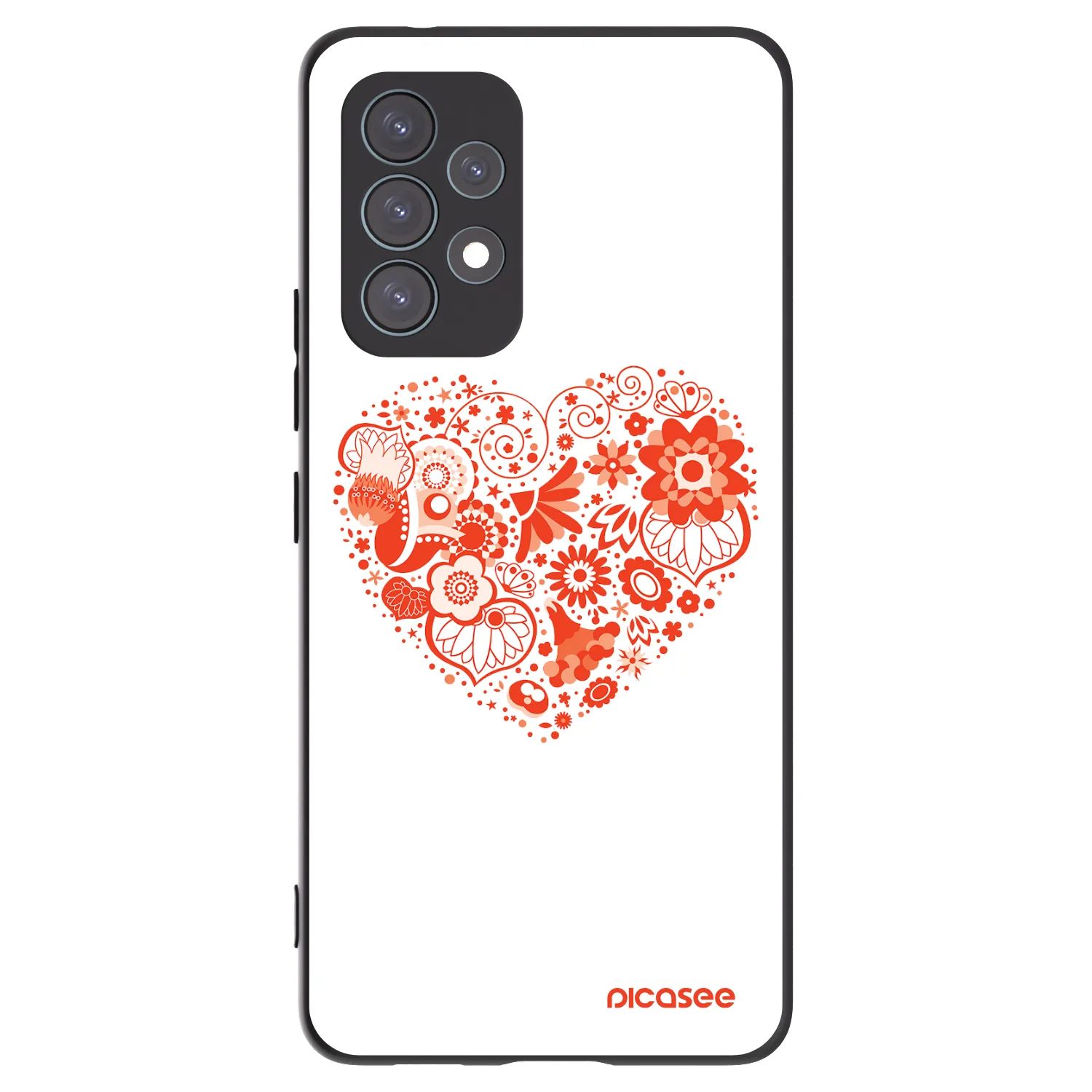 Picasee Samsung Galaxy A53 5G A536 Hülle - Schwarzes Silikon - Großes Herz