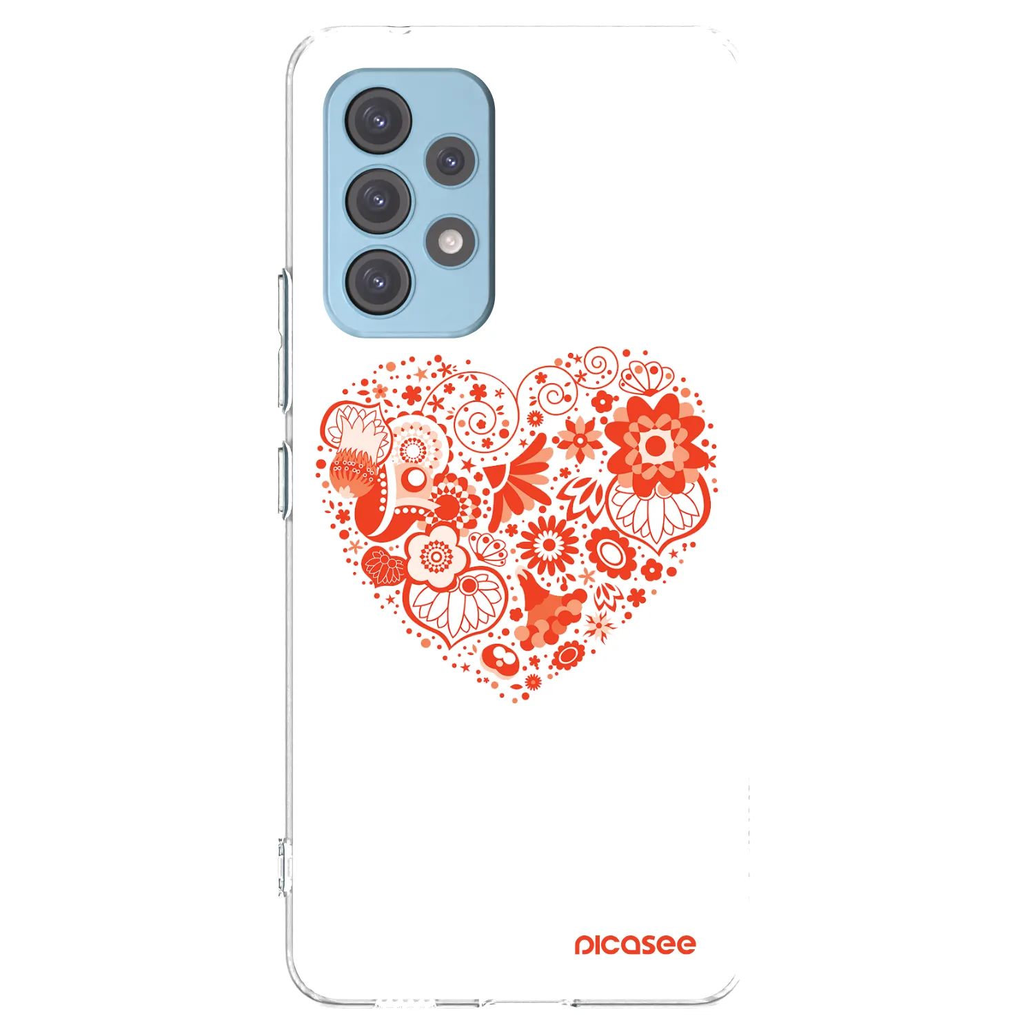 Picasee Samsung Galaxy A53 5G A536 Hülle - Transparentes Silikon - Großes Herz