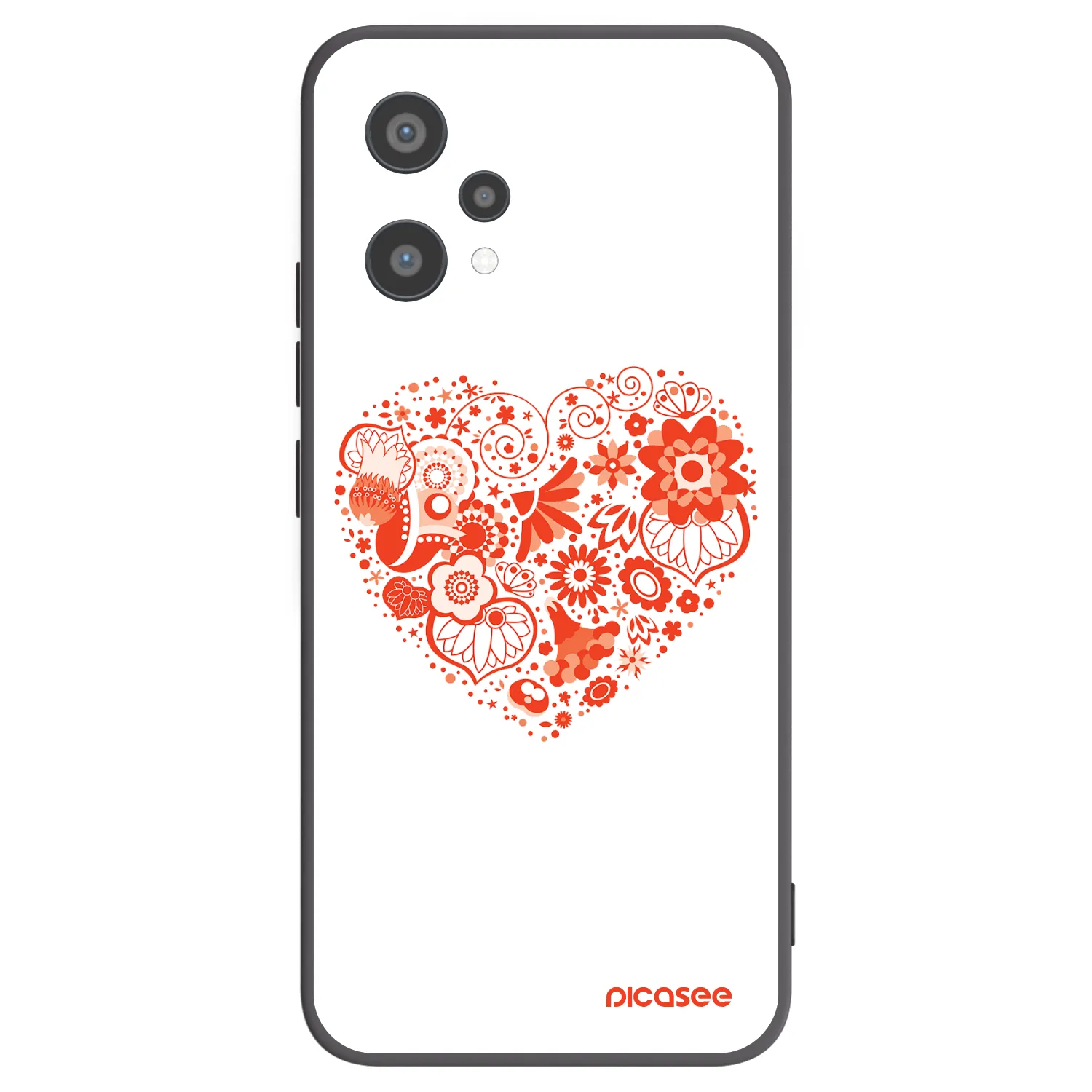 Picasee Realme 9 Pro 5G Hülle - Schwarzes Silikon - Großes Herz
