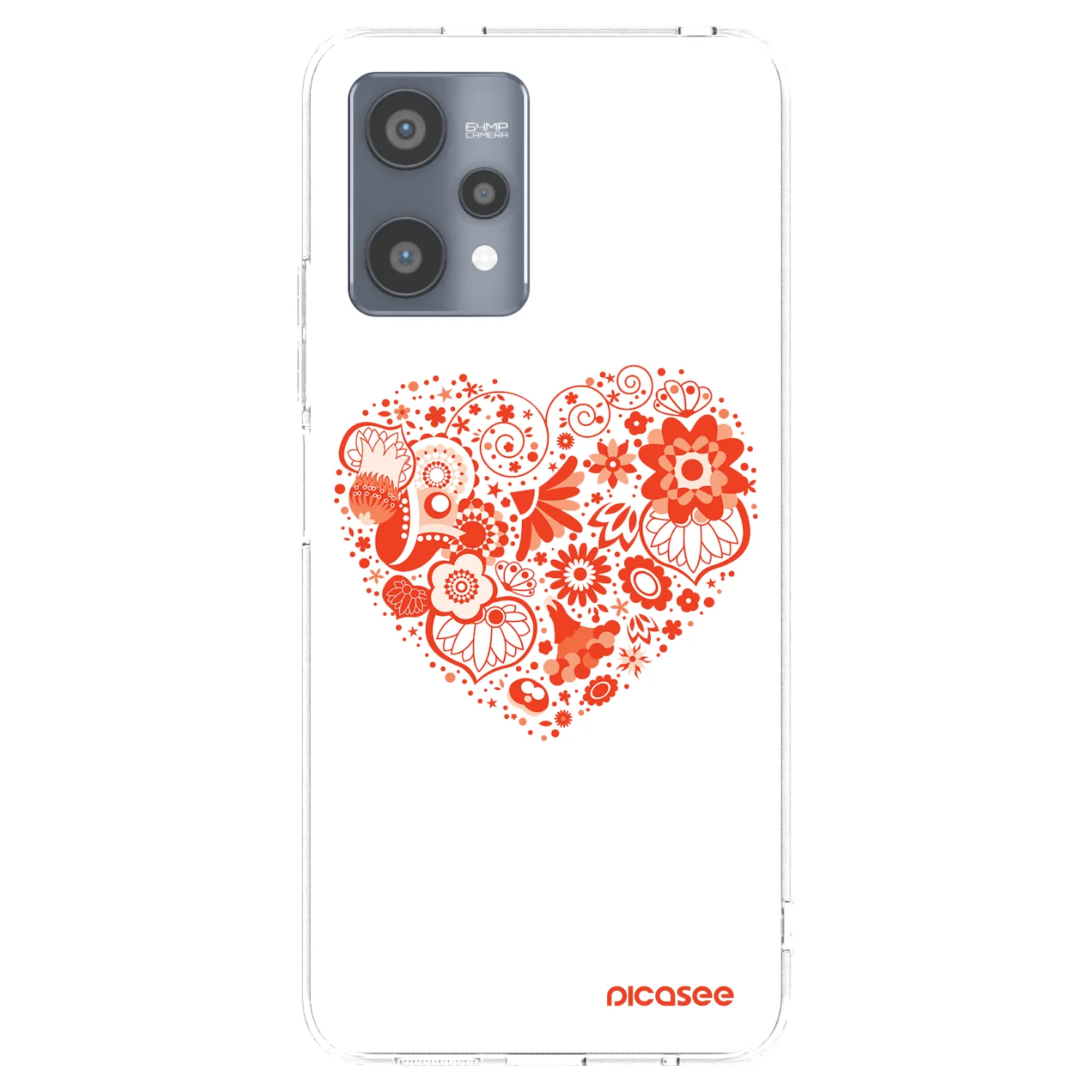 Picasee Realme 9 Pro 5G Hülle - Transparentes Silikon - Großes Herz