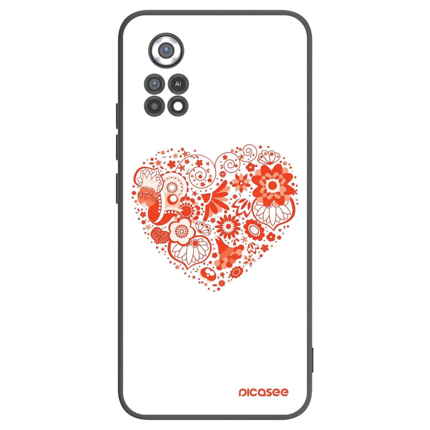Picasee Xiaomi Poco X4 Pro 5G Hülle - Schwarzes Silikon - Großes Herz