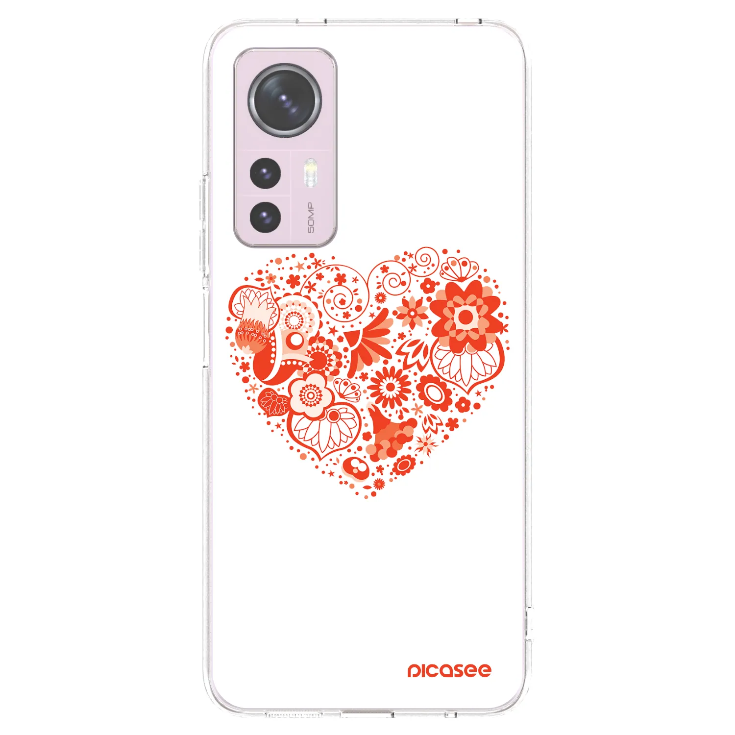 Picasee Xiaomi 12 Hülle - Transparentes Silikon - Großes Herz
