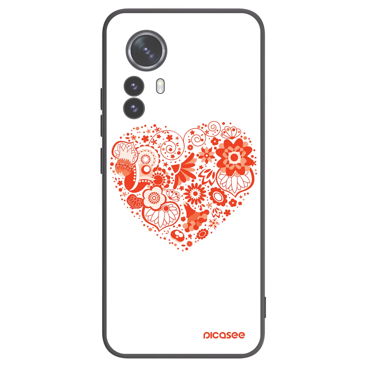 Picasee Xiaomi 12 Pro Hülle - Schwarzes Silikon - Großes Herz