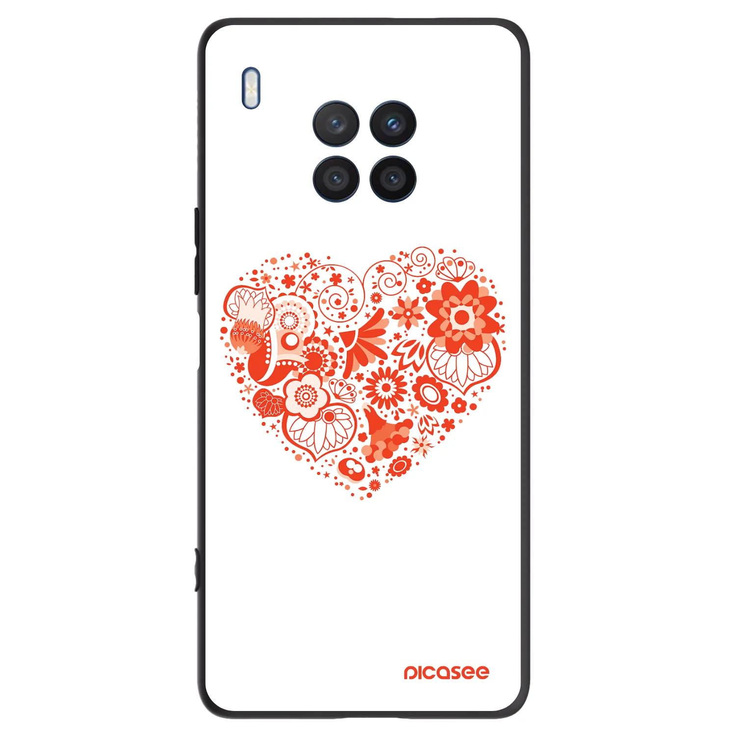 Picasee Honor 50 Lite Hülle - Schwarzes Silikon - Großes Herz