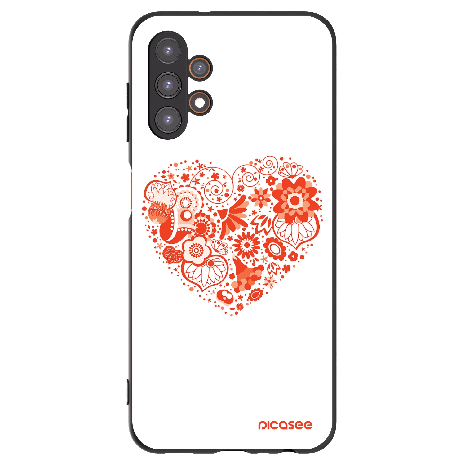 Picasee Samsung Galaxy A13 4G A135 Hülle - Schwarzes Silikon - Großes Herz