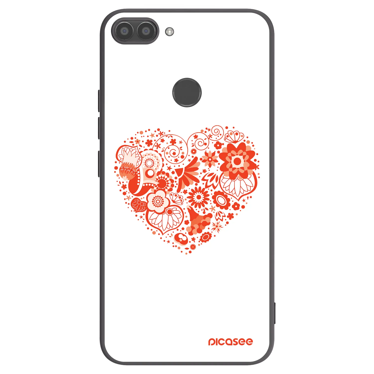 Picasee Huawei P Smart Hülle - Schwarzes Silikon - Großes Herz