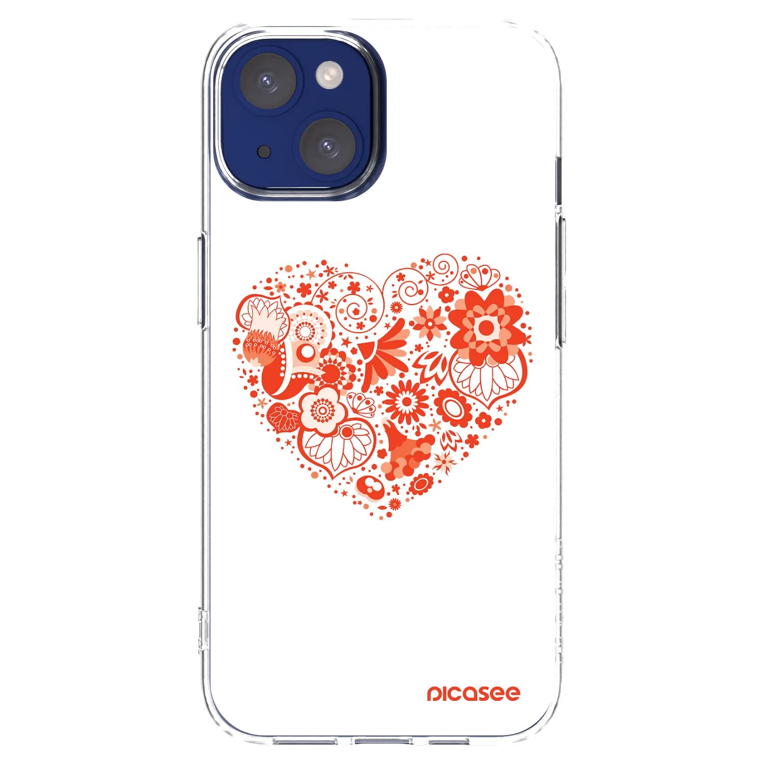 Picasee Apple iPhone 14 Hülle - Transparentes Silikon - Großes Herz