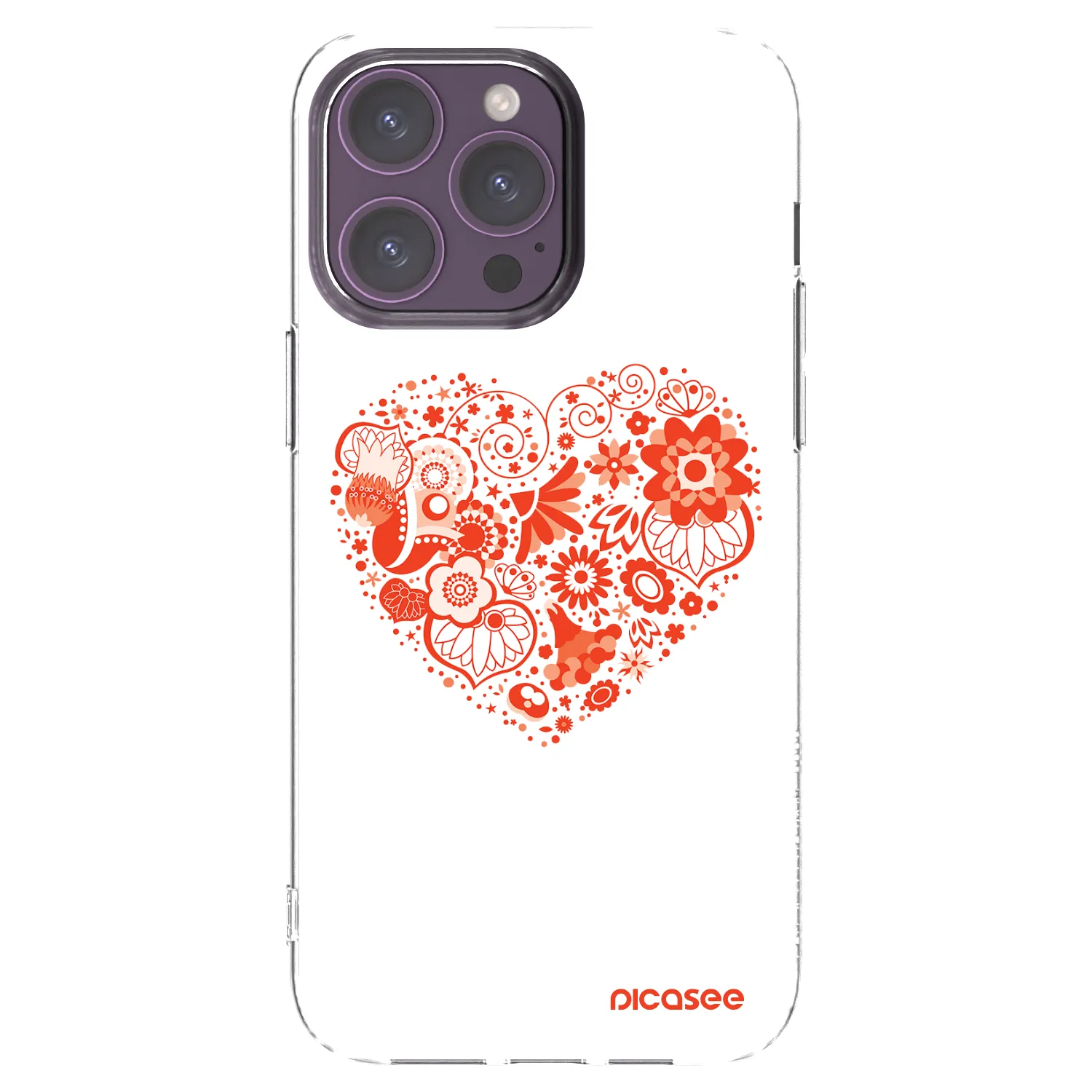 Picasee Apple iPhone 14 Pro Max Hülle - Transparentes Silikon - Großes Herz