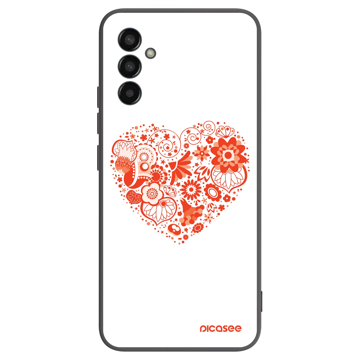 Picasee Samsung Galaxy M13 M135F Hülle - Schwarzes Silikon - Großes Herz