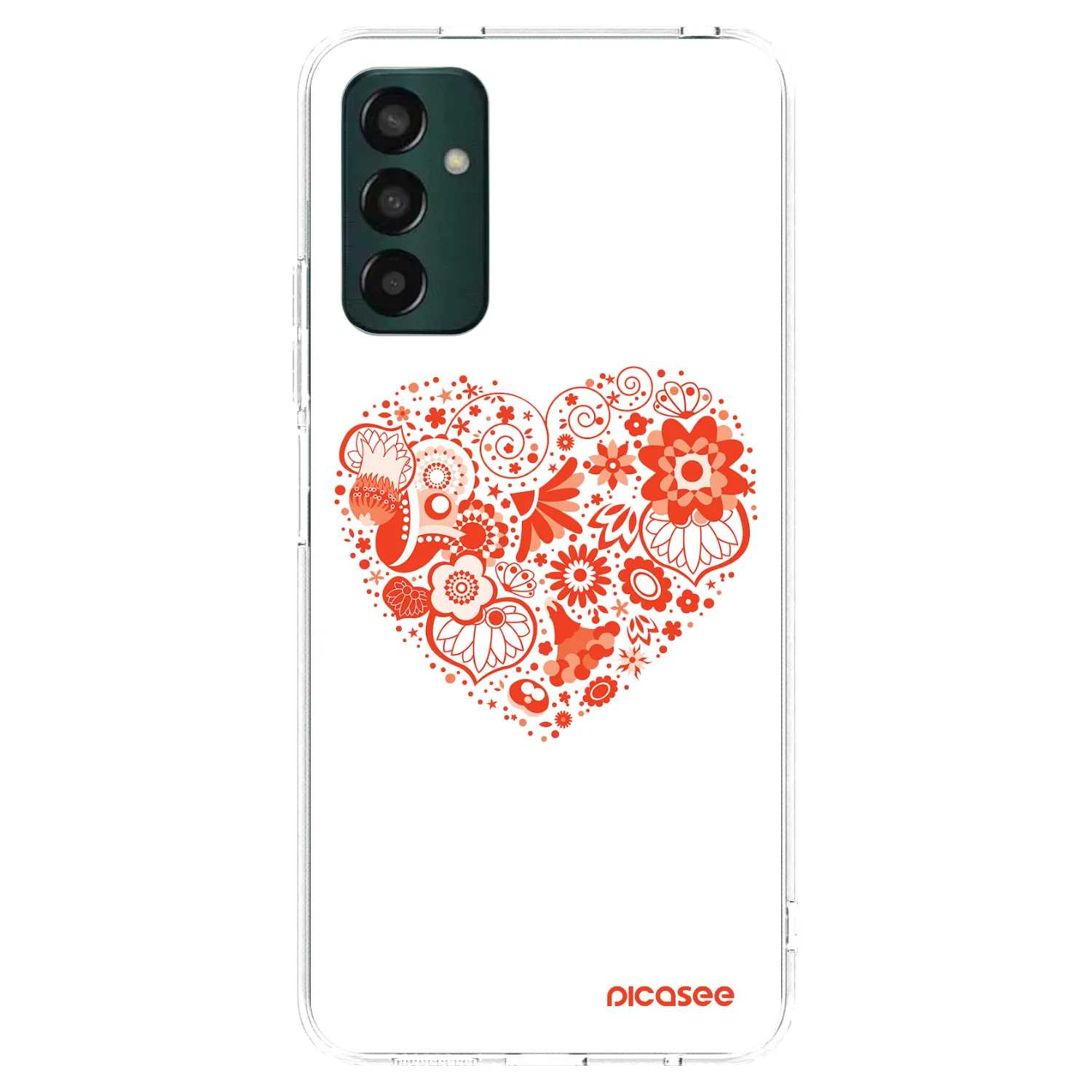 Picasee Samsung Galaxy M13 M135F Hülle - Transparentes Silikon - Großes Herz
